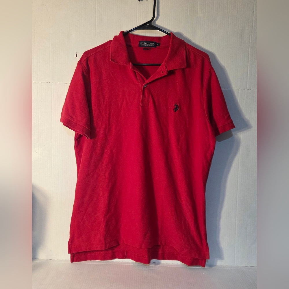 Men's US POLO ASSN Short Sleeve Red Polo Shirt Size Large